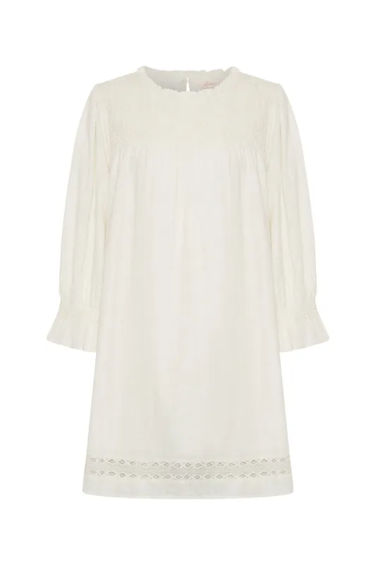 Farrah Mini Dress in Pearl sold by Arnhem