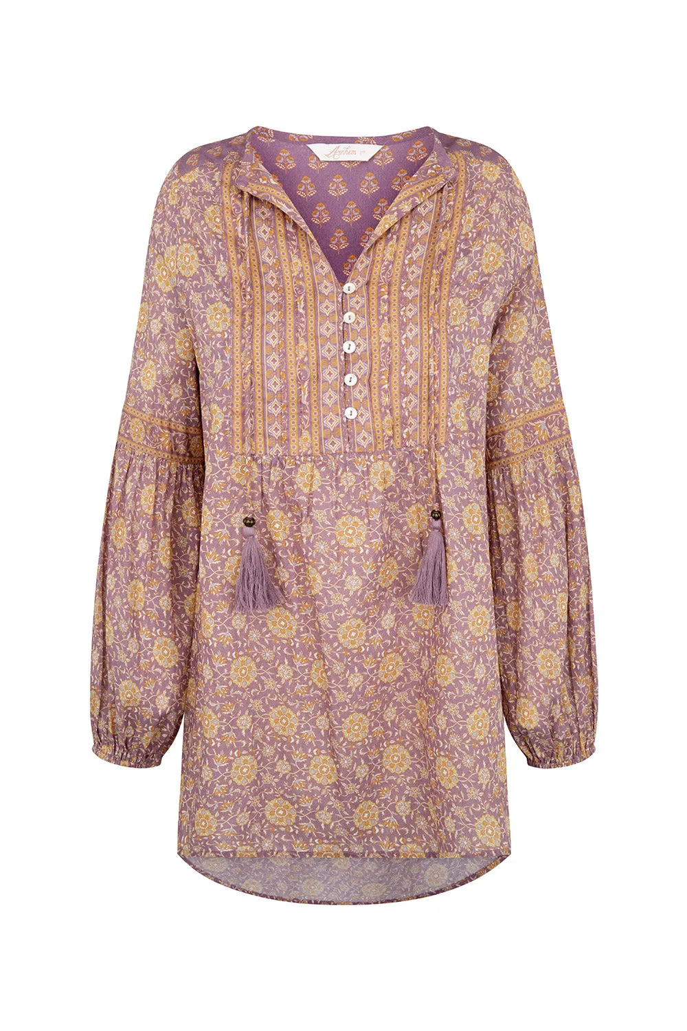 Carmen Blouse in Fig sold by Arnhem