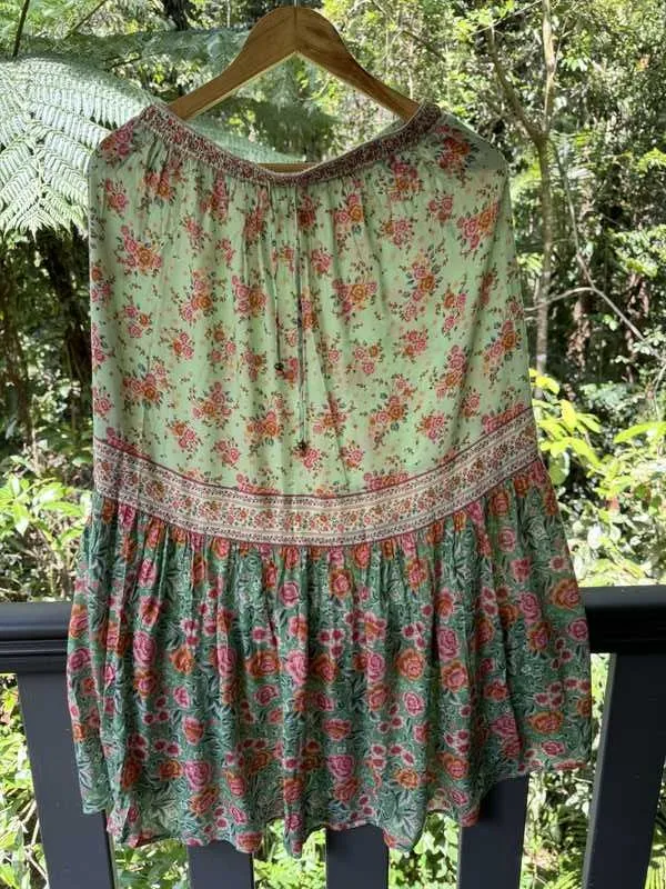 Floral Mint and Pink Mini Skirt sold by Arnhem