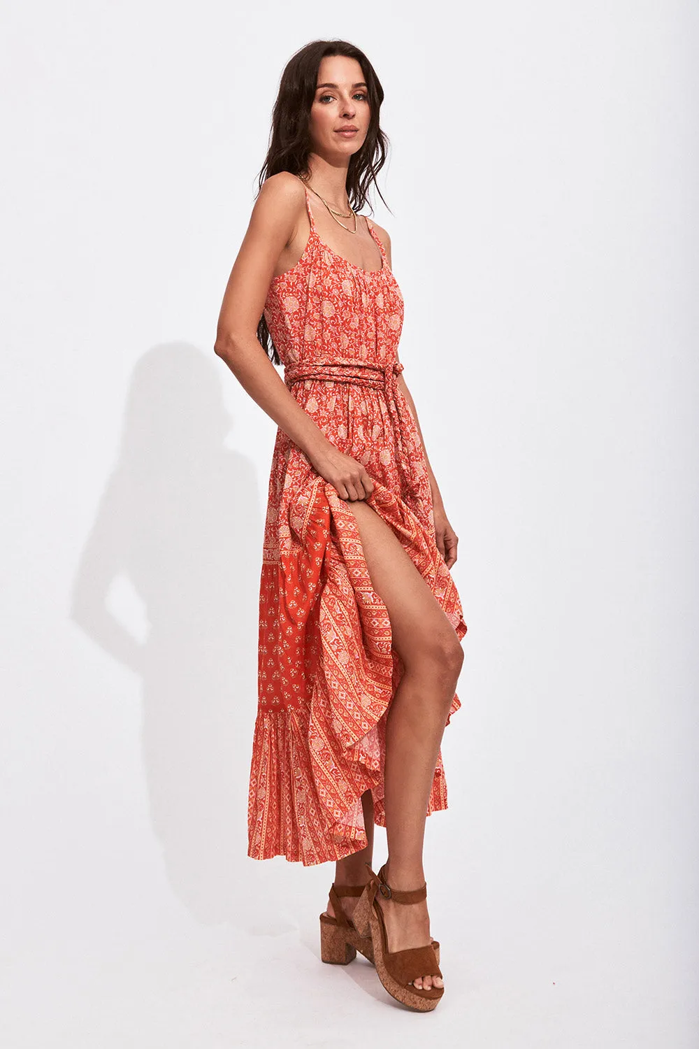 Carmen Strappy Midi Dress in Cherry - Pre-loved sold by Arnhem product image thumbnail 3