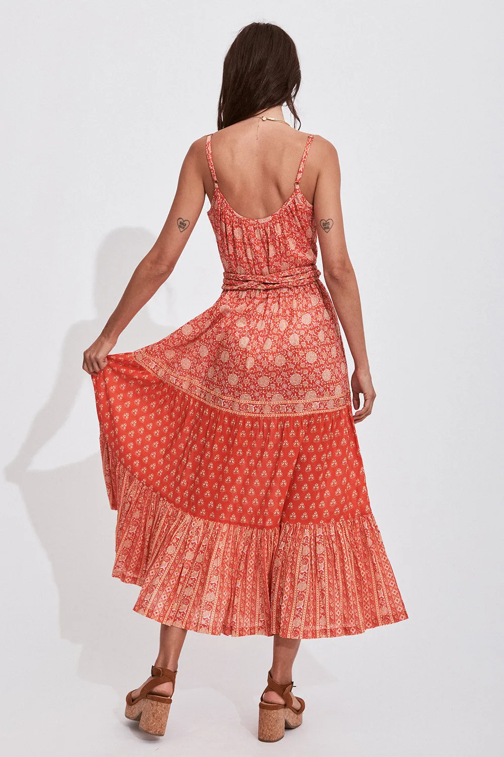 Carmen Strappy Midi Dress in Cherry - Pre-loved sold by Arnhem product image thumbnail 5