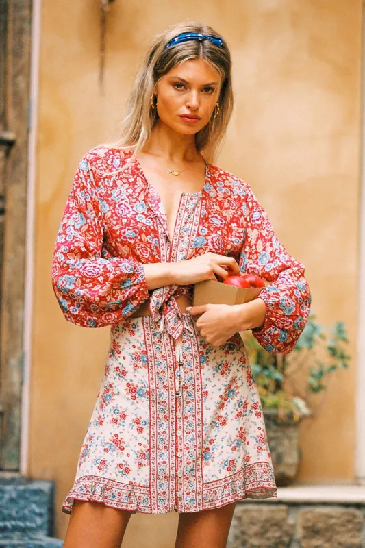 Harmony Mini Skirt in Strawberries & Cream - Pre-loved sold by Arnhem