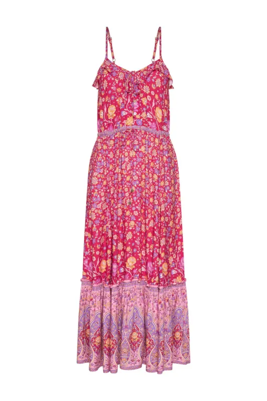 Mai Strappy Midi in Raspberry - Pre-loved sold by Arnhem