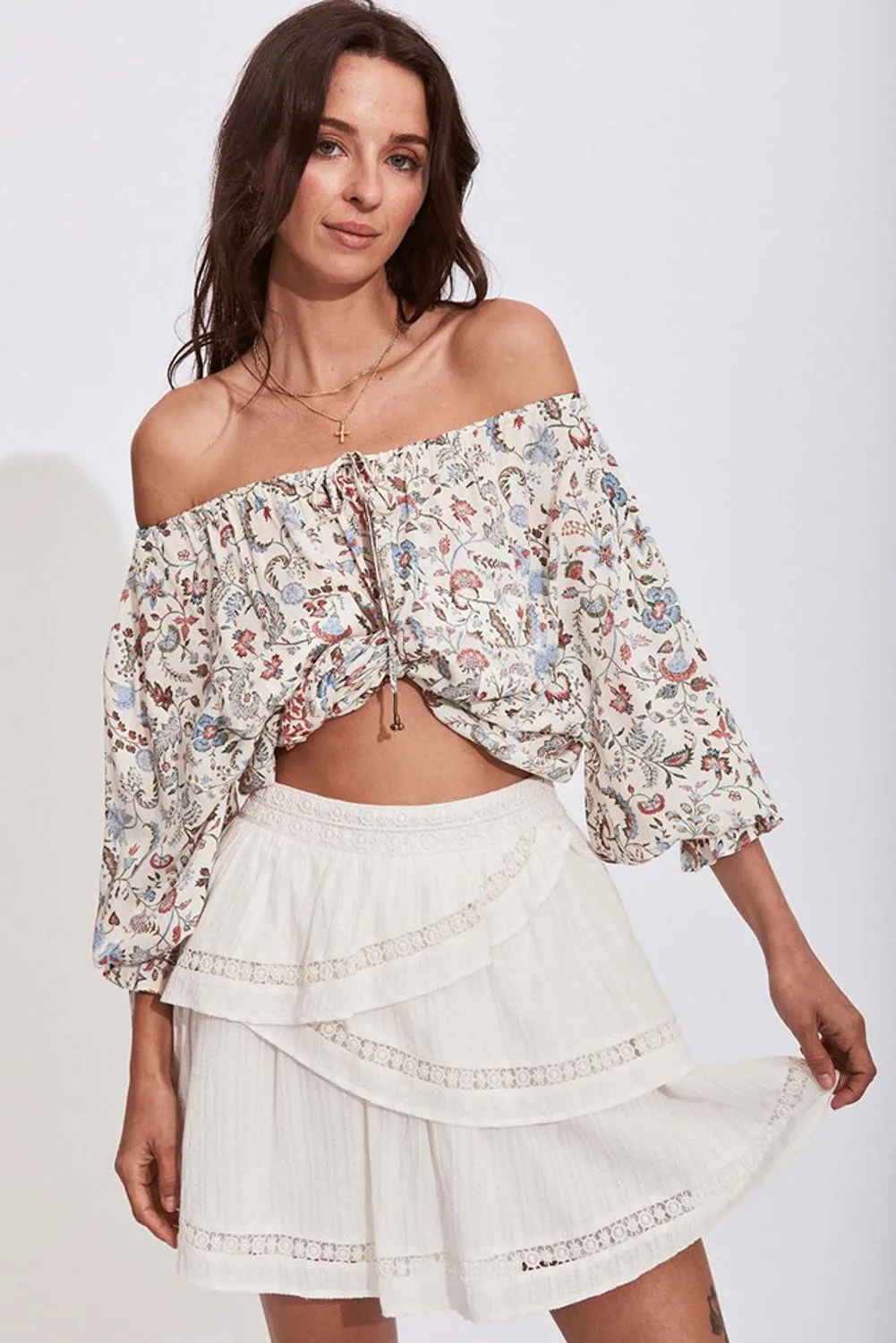 Rue Mini Skirt in Ivory sold by Arnhem product image thumbnail 4