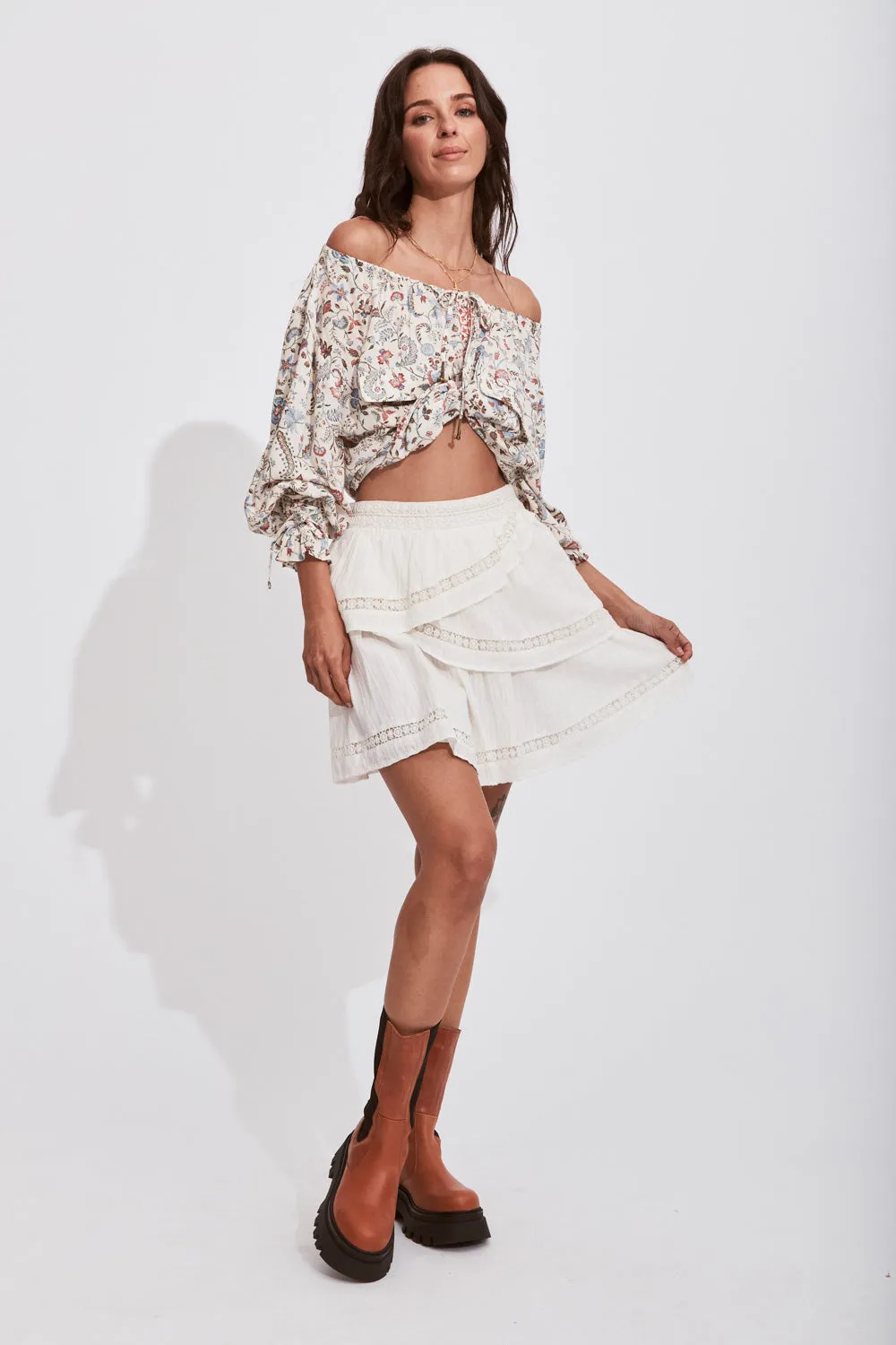 Rue Mini Skirt in Ivory sold by Arnhem product image thumbnail 5