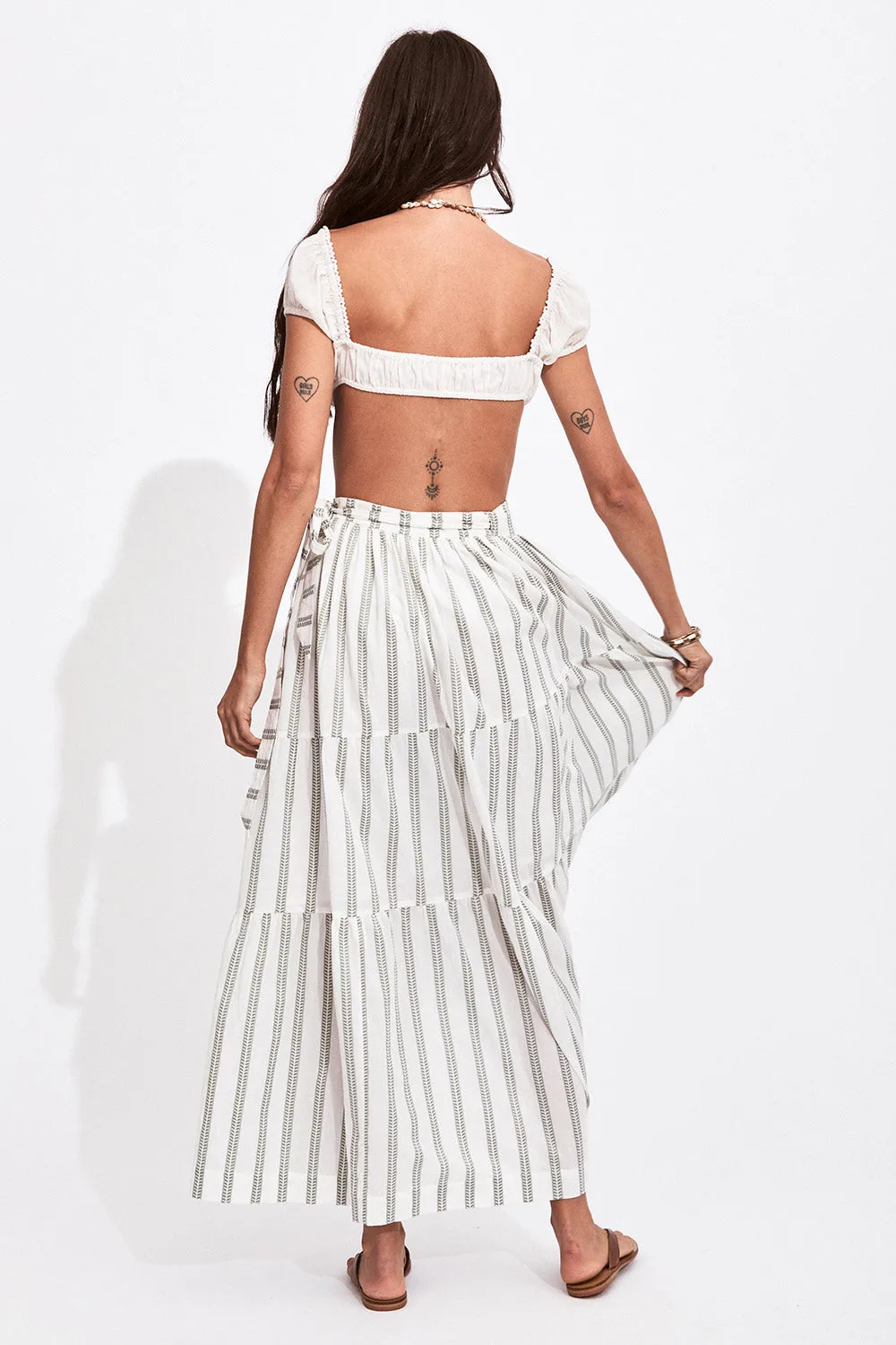 Selma Wrap Maxi Skirt in Sage sold by Arnhem product image thumbnail 4