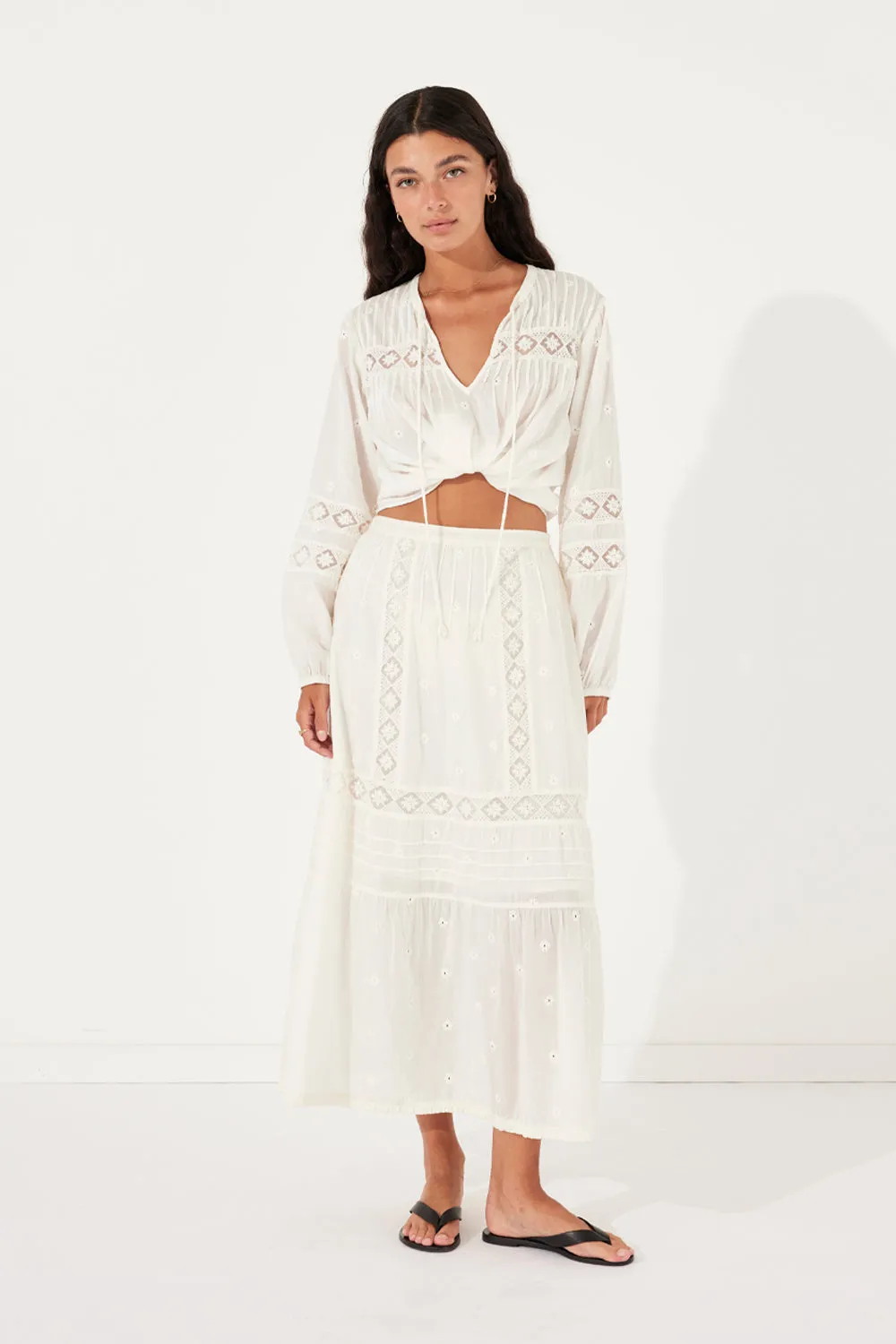 Lyla Midi Skirt in Dove sold by Arnhem product image thumbnail 4