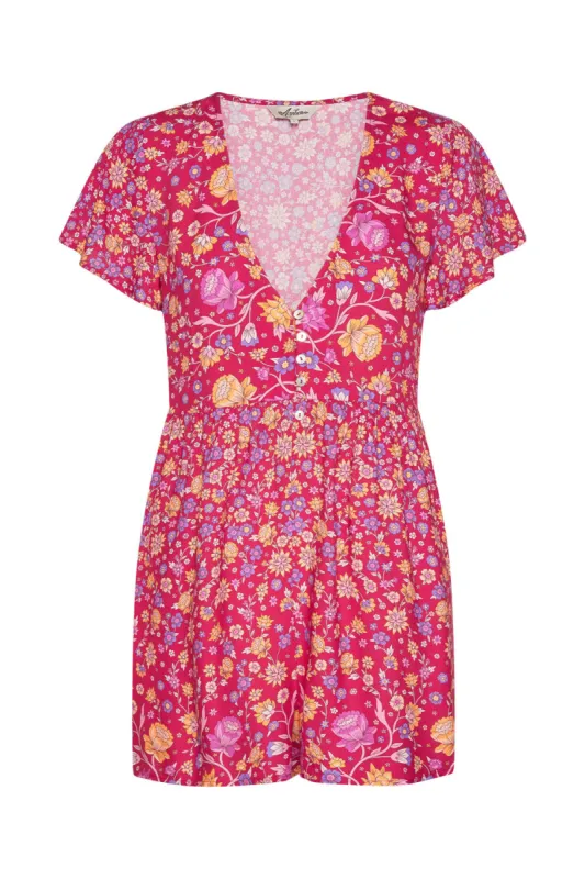 Mai Playsuit in Raspberry - Pre-loved sold by Arnhem