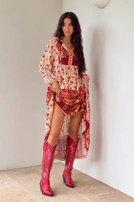 Austin Knee High Boot in Cherry sold by Arnhem