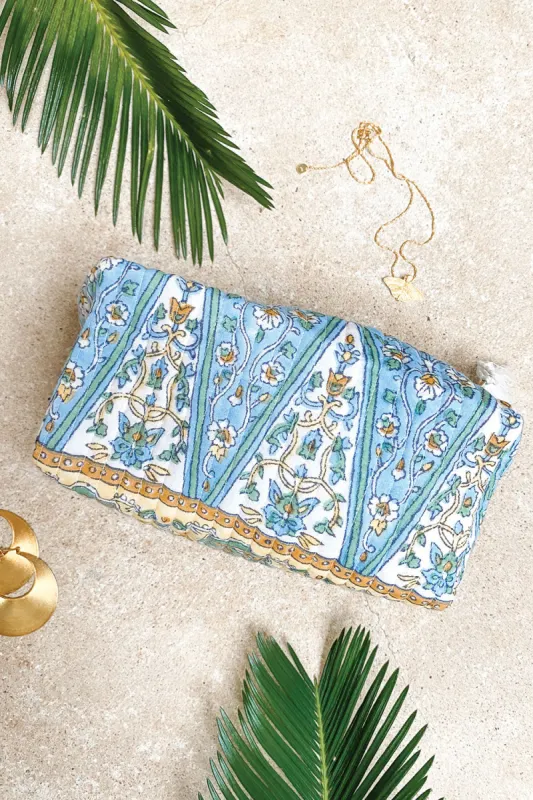 Lucia Beauty Bag in Ocean Border sold by Arnhem