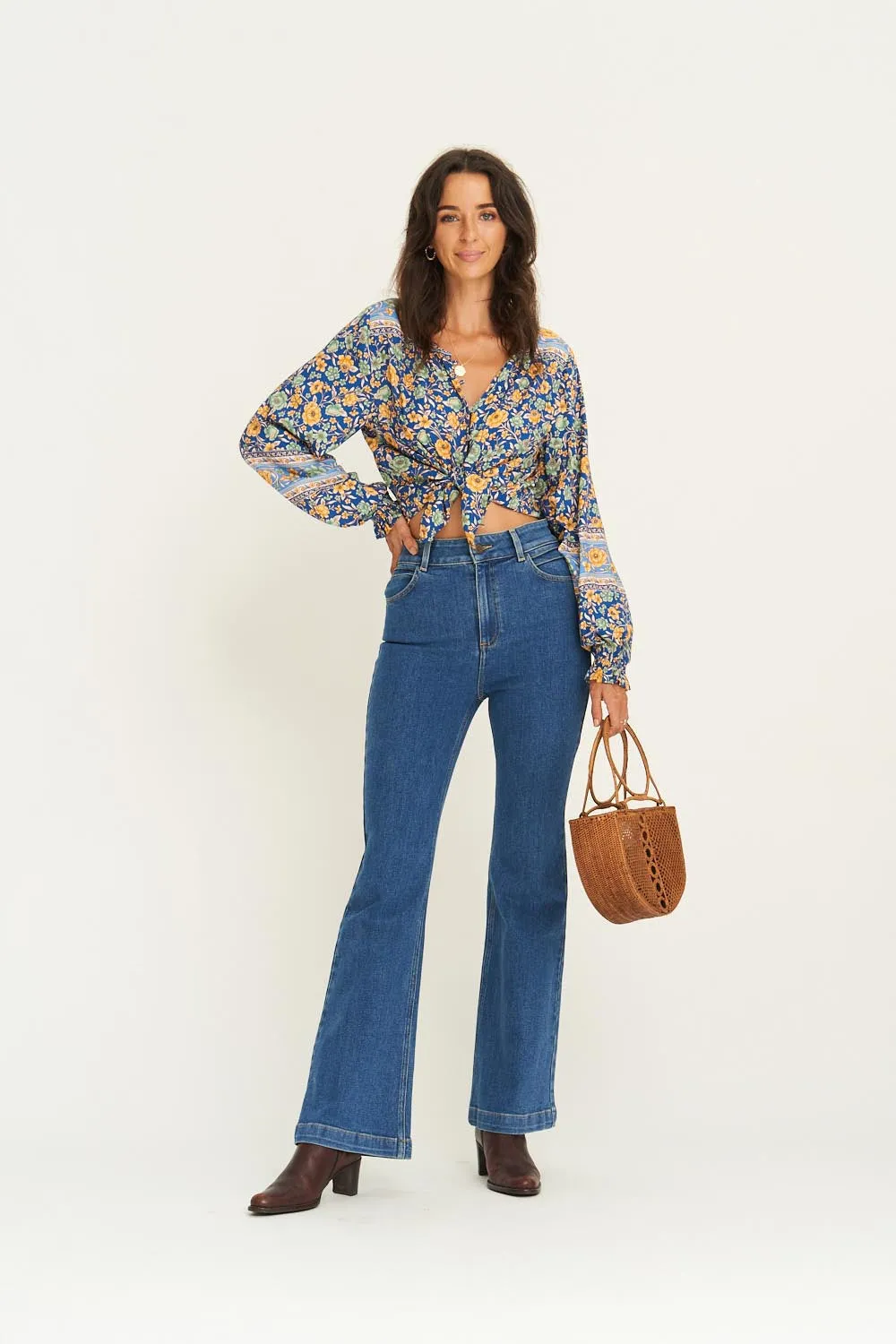 Hideaway Flares in Vintage Blue - Pre-loved sold by Arnhem product image thumbnail 5