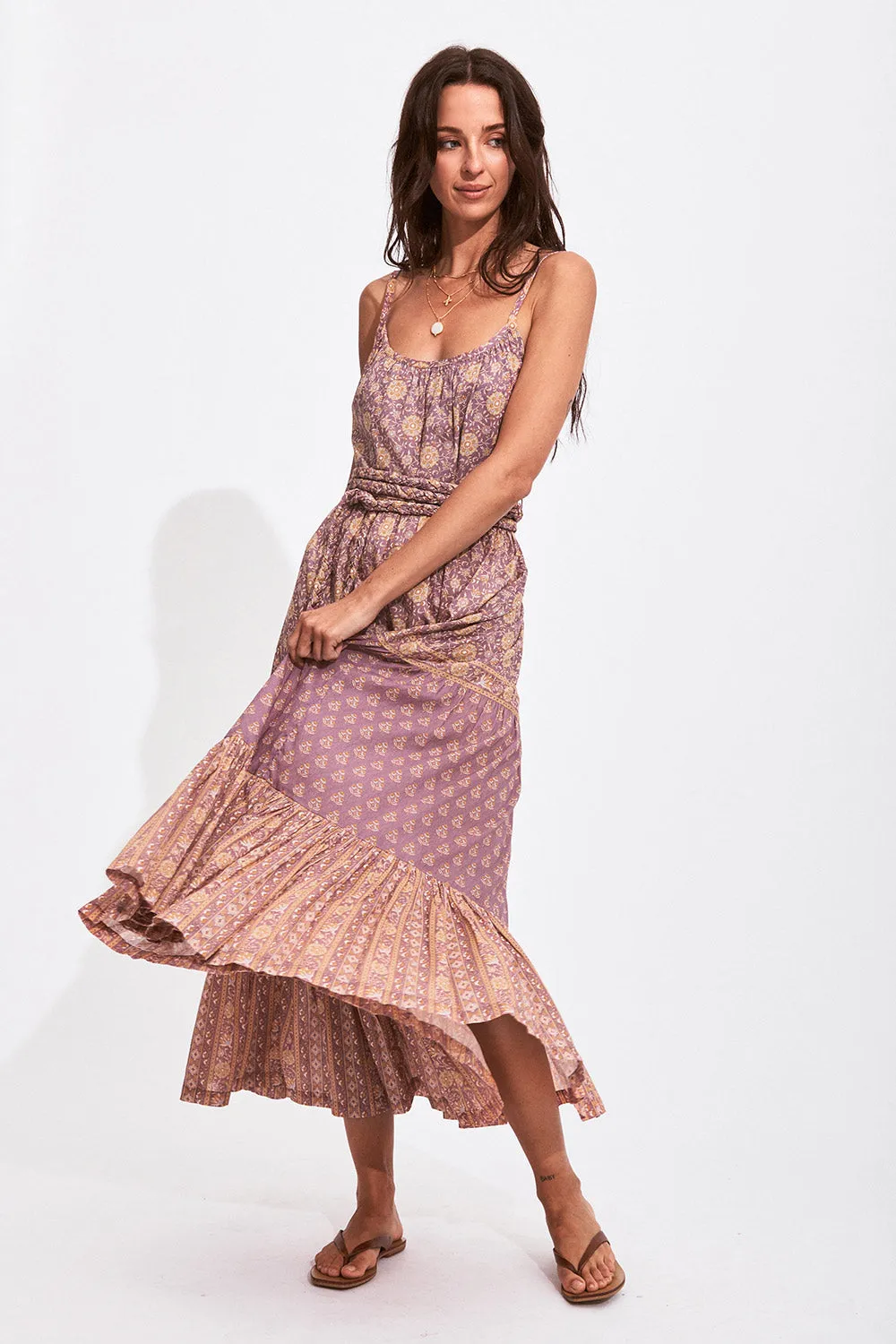 Carmen Strappy Midi Dress in Fig - Pre-loved sold by Arnhem product image thumbnail 3