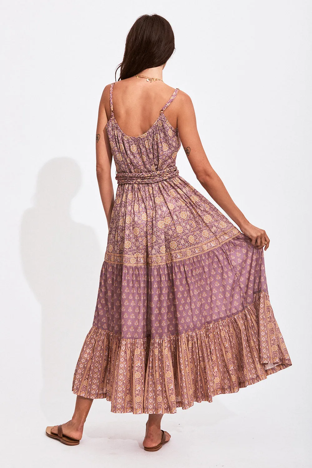 Carmen Strappy Midi Dress in Fig - Pre-loved sold by Arnhem product image thumbnail 4