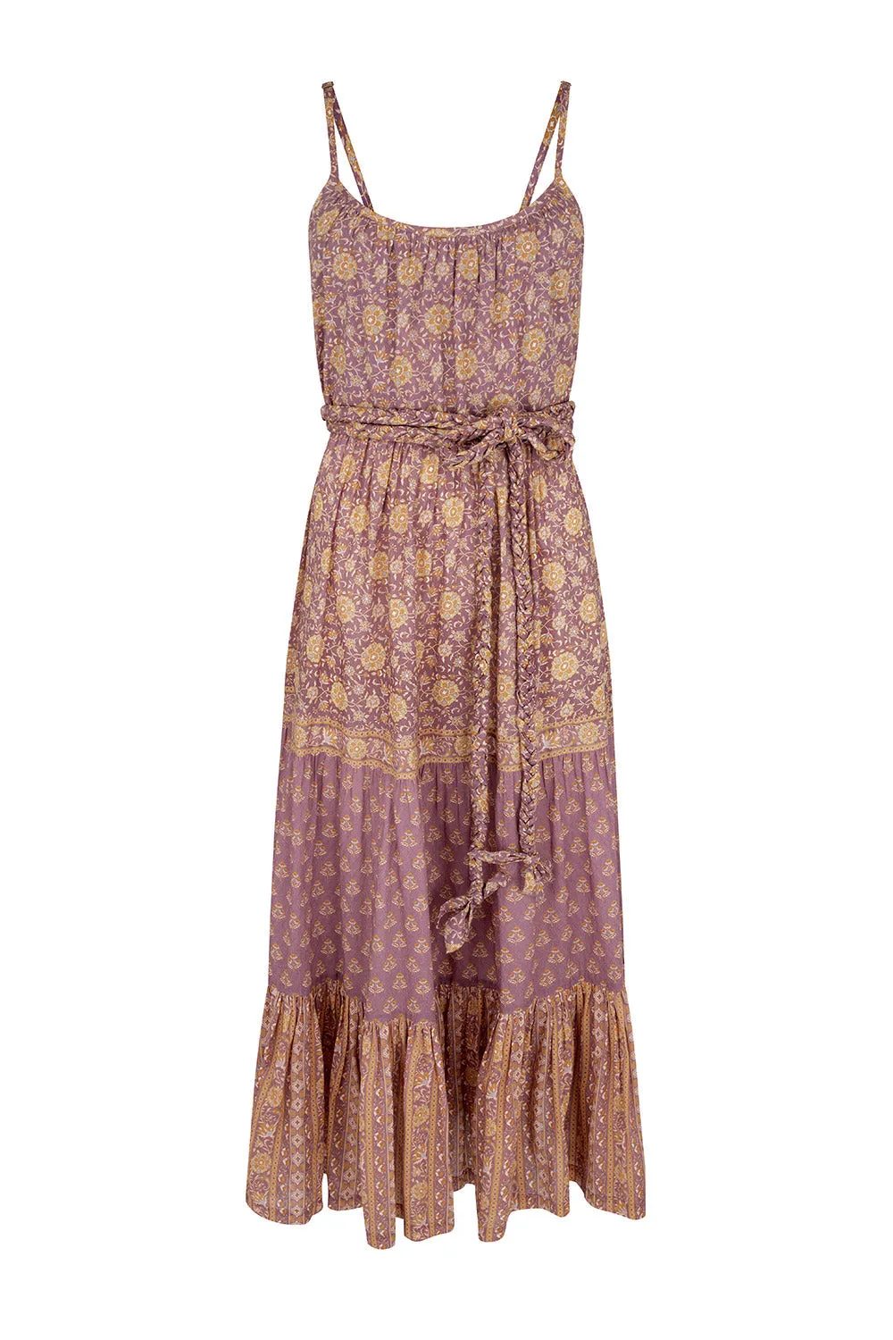 Carmen Strappy Midi Dress in Fig - Pre-loved sold by Arnhem