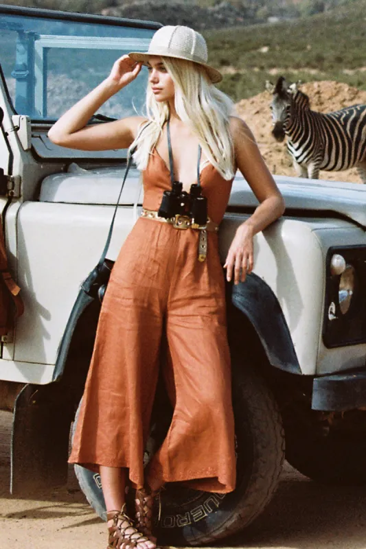 Inka Linen Jumpsuit in Desert - Pre-loved sold by Arnhem