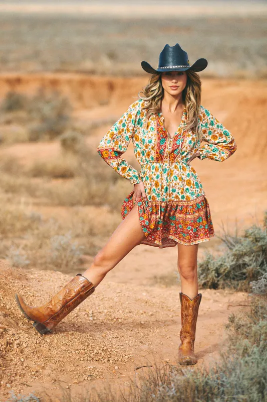 Phoebe Mini Dress in Rustic Honey - Pre-loved sold by Arnhem