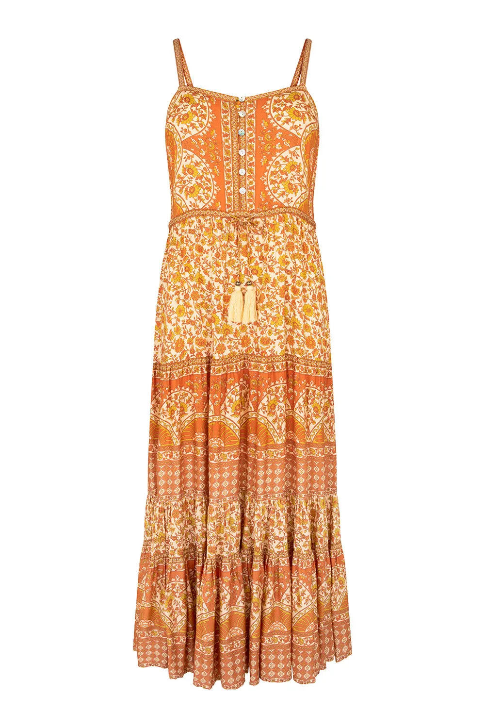 Oria Strappy Midi Dress in Rust - Pre-loved sold by Arnhem