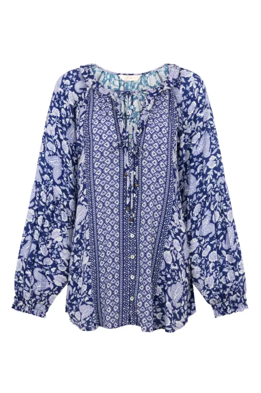 Angelis Blouse in Sapphire - Pre-loved sold by Arnhem