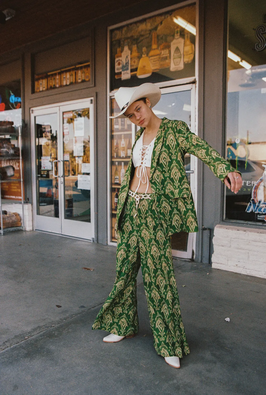 Nellie Tailored Pants in Cactus sold by Arnhem product image thumbnail 3