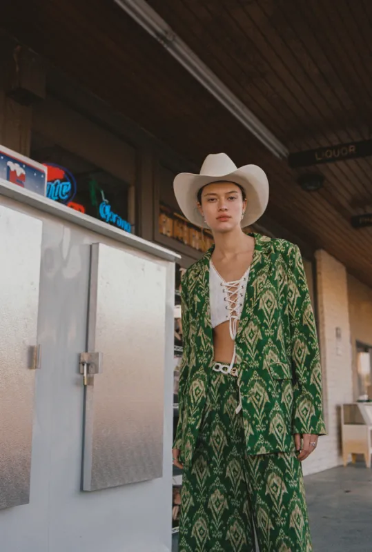 Nellie Tailored Pants in Cactus sold by Arnhem