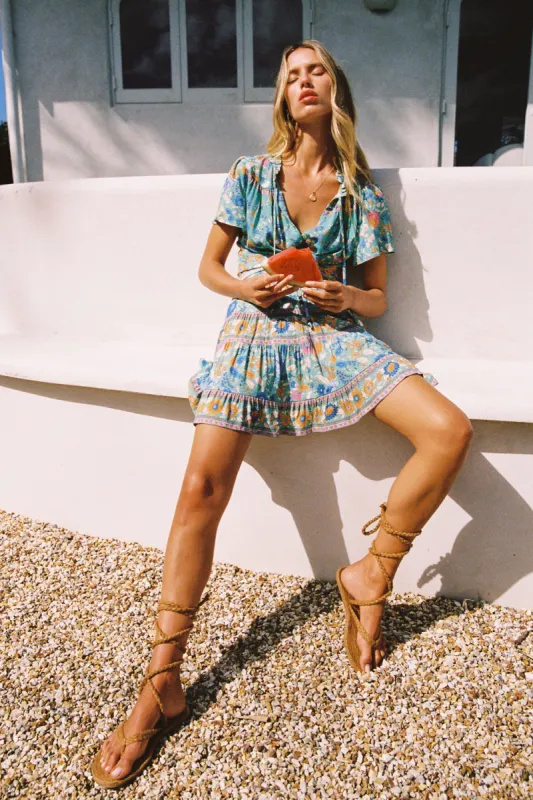 Sophia Mini Skirt in Green Cove - Pre-loved sold by Arnhem
