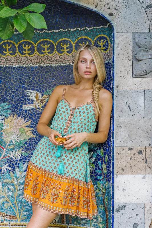 Serafina Mini Dress in Kingfisher - Pre-loved sold by Arnhem