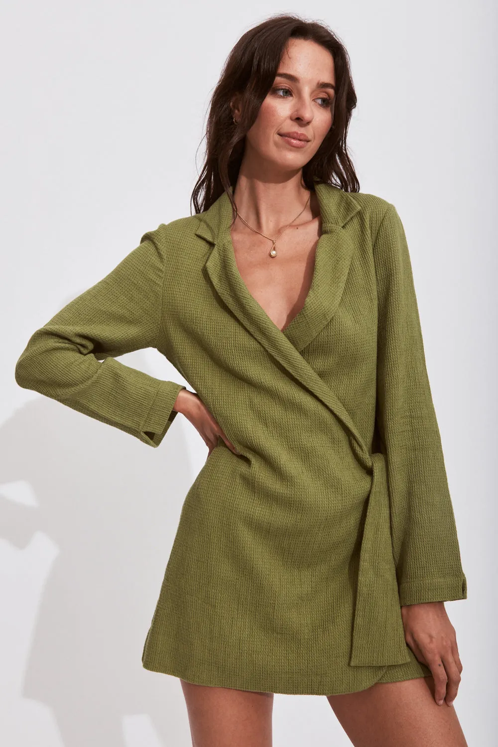 Maya Wrap Dress in Olive sold by Arnhem product image thumbnail 4