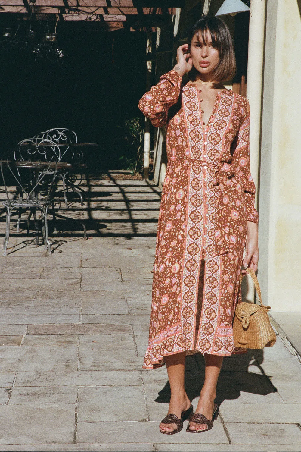 Gabriel Midi Dress in Rust sold by Arnhem product image thumbnail 3