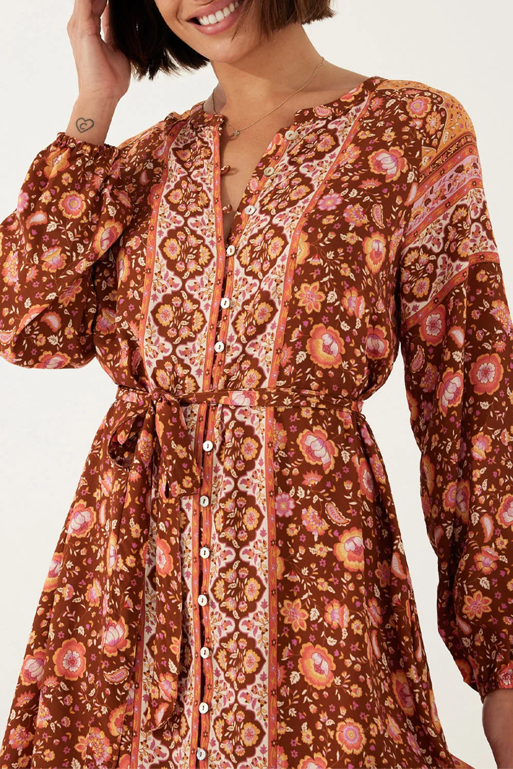 Gabriel Midi Dress in Rust sold by Arnhem product image thumbnail 5