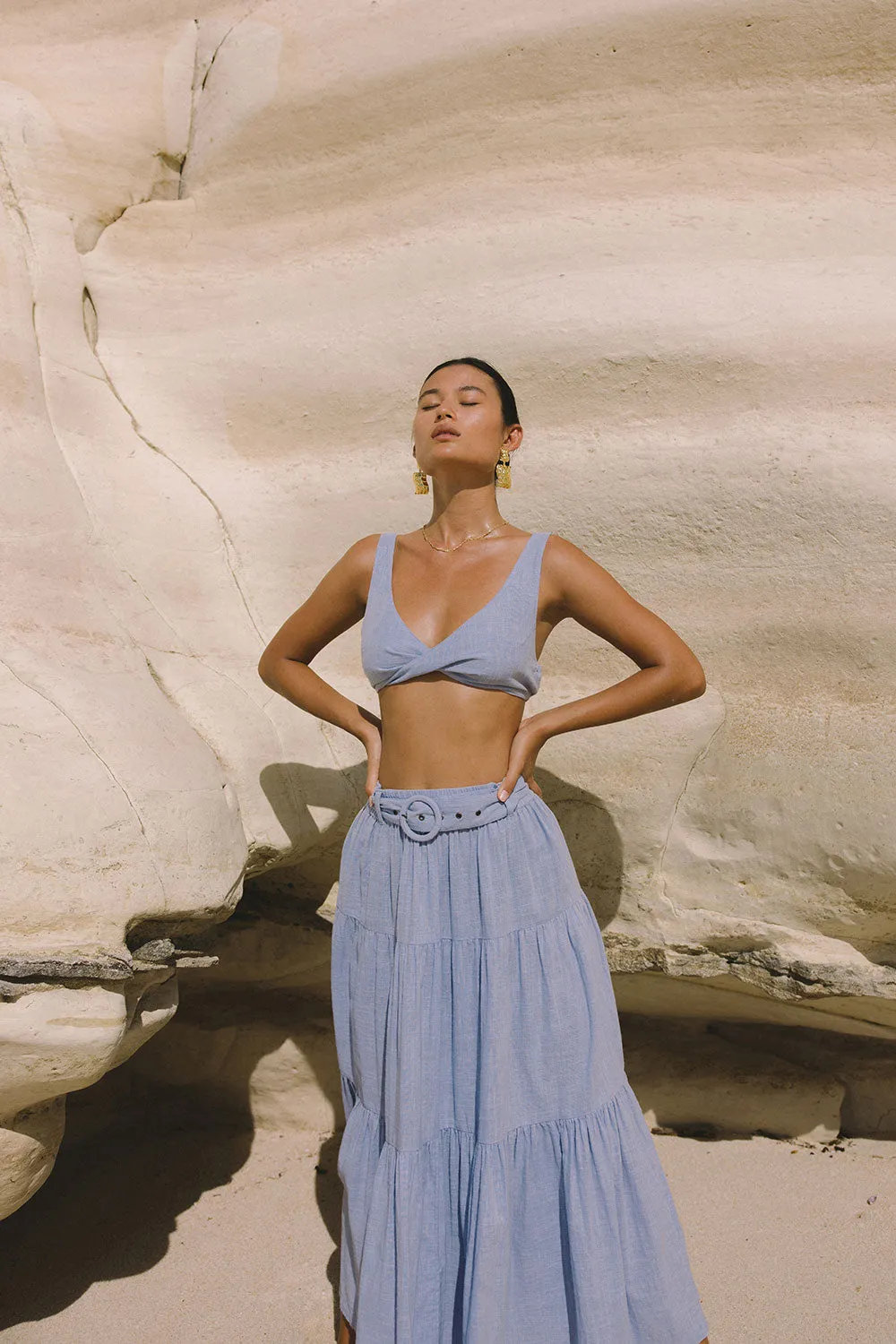 Horizon Crop Top in Sky sold by Arnhem