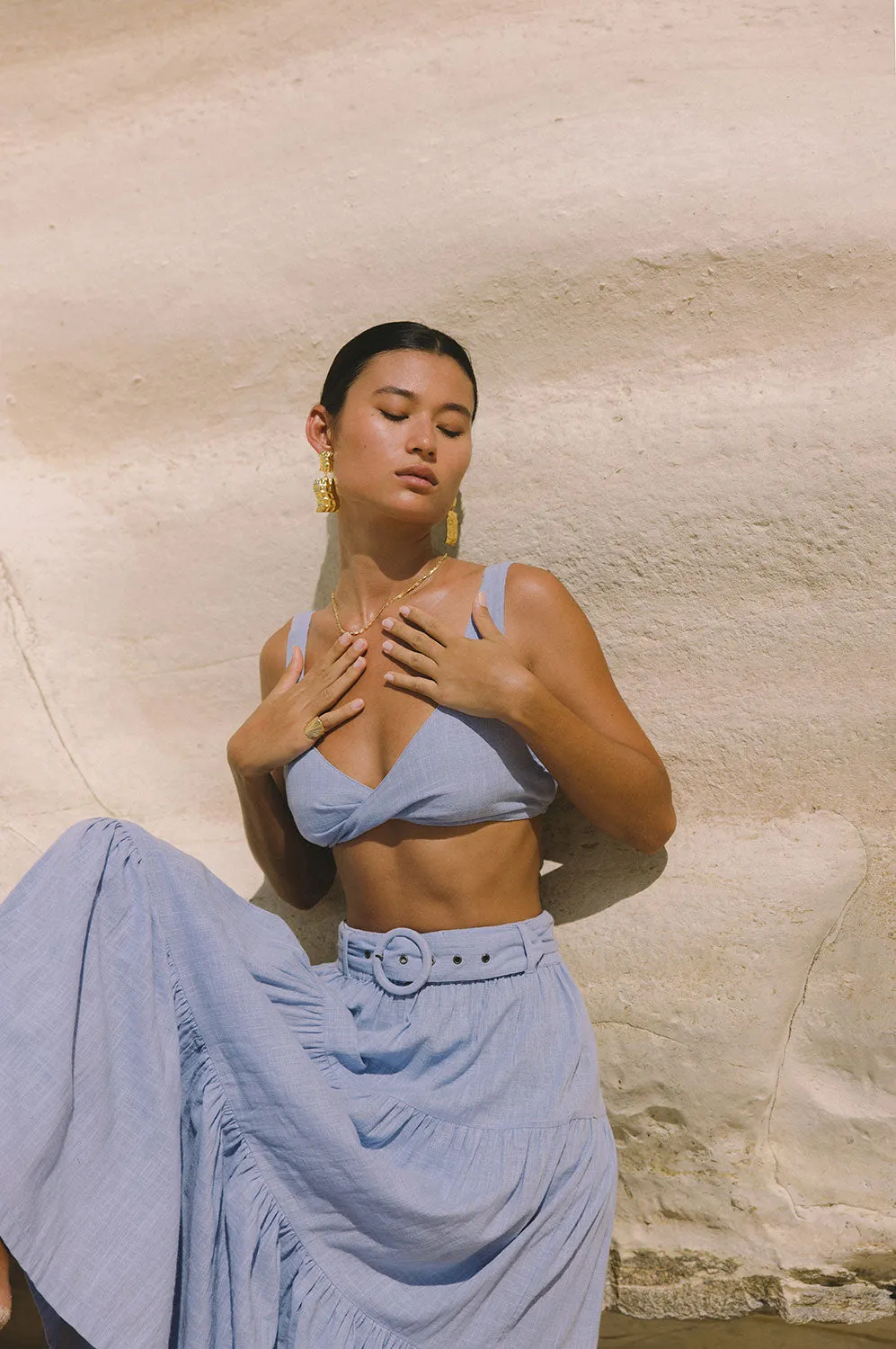 Horizon Crop Top in Sky sold by Arnhem product image thumbnail 4