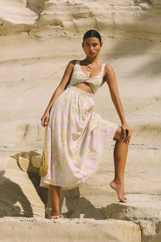 Horizon Cutout Dress in Retro sold by Arnhem