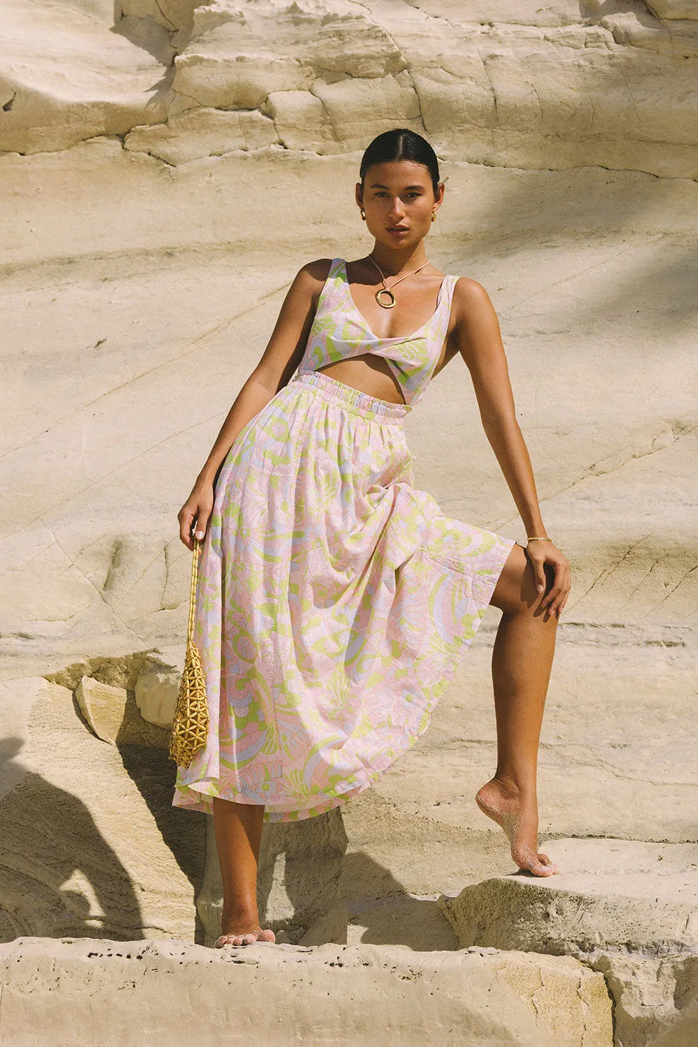 Horizon Cutout Dress in Retro sold by Arnhem