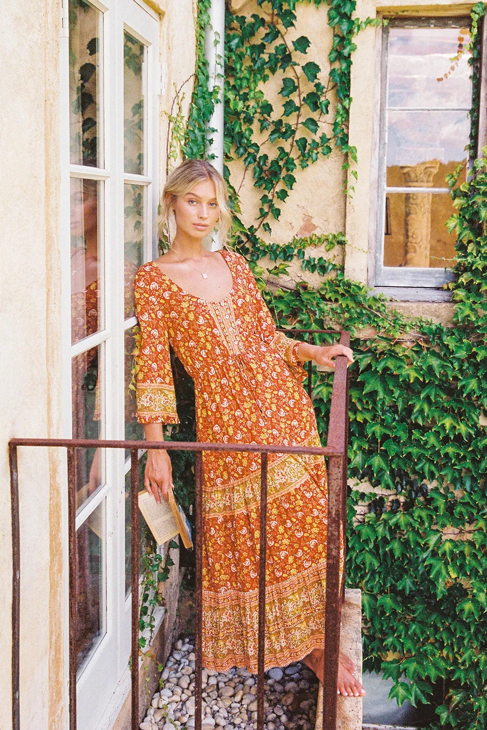 Audrey Midi Dress in Cinnamon - Pre-loved sold by Arnhem