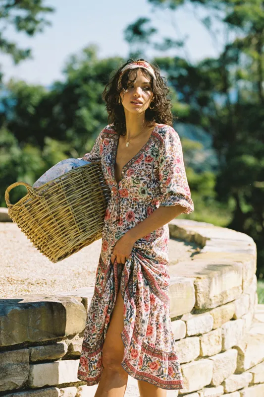 Juliette Maxi Dress in Ivory Rose - Pre-loved sold by Arnhem