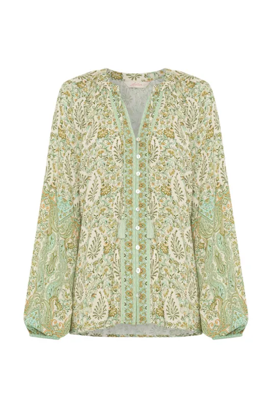 Harley Blouse in Sage - Pre-loved sold by Arnhem