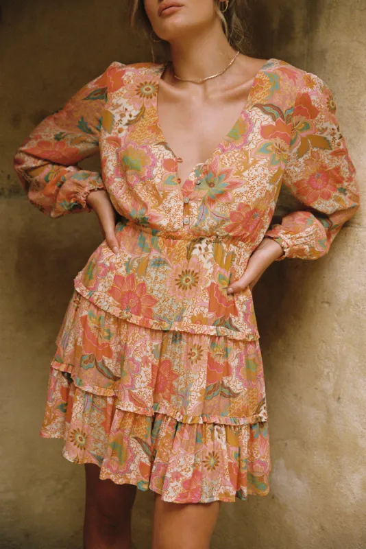 Evita Mini Dress in Coral - Pre-loved sold by Arnhem