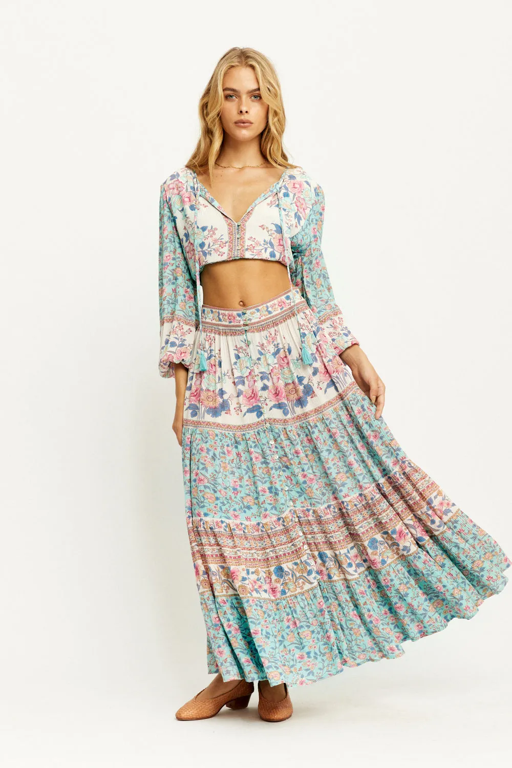 Freya Maxi Skirt in Azure sold by Arnhem product image thumbnail 4