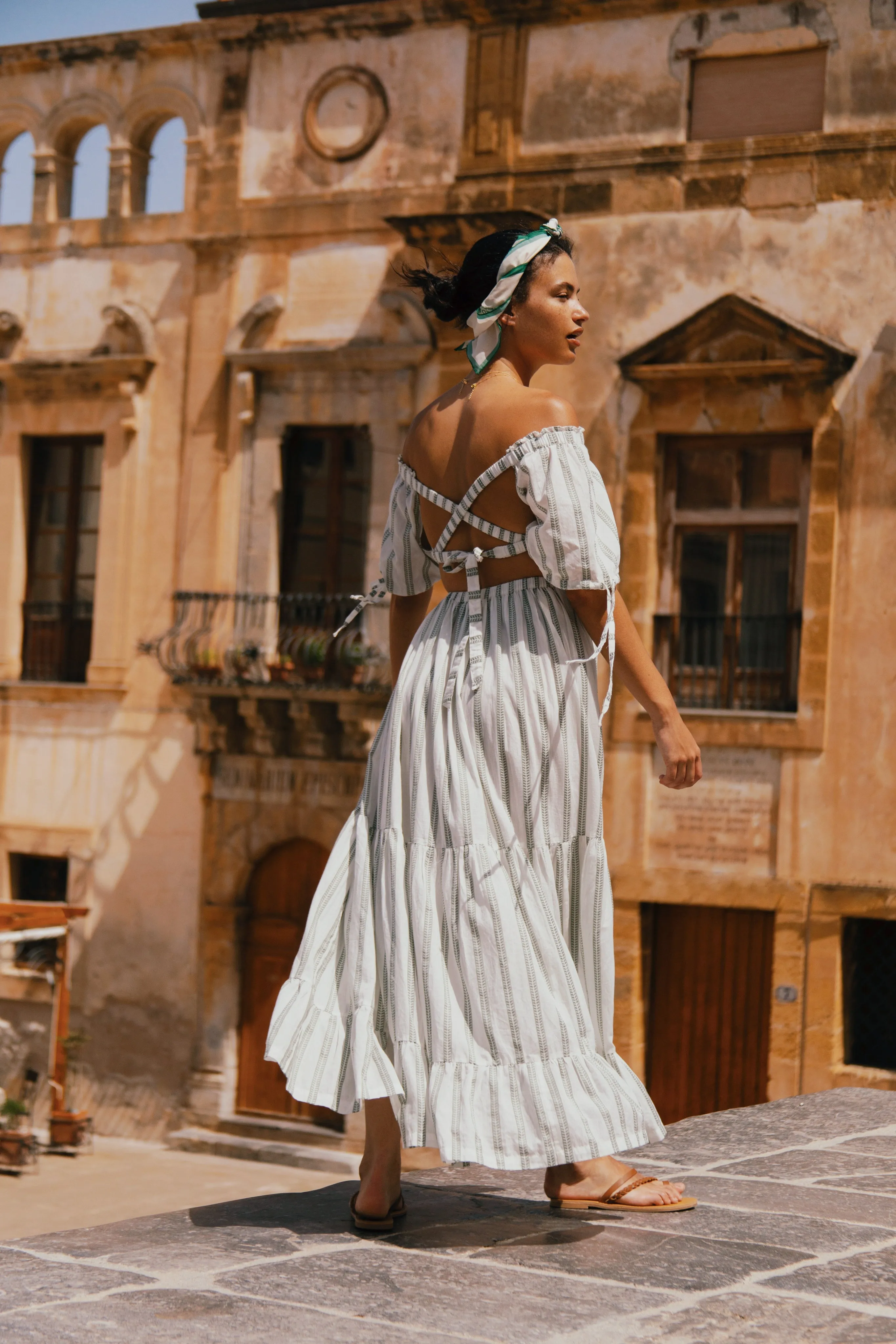 Selma Sundress in Sage - Pre-loved sold by Arnhem