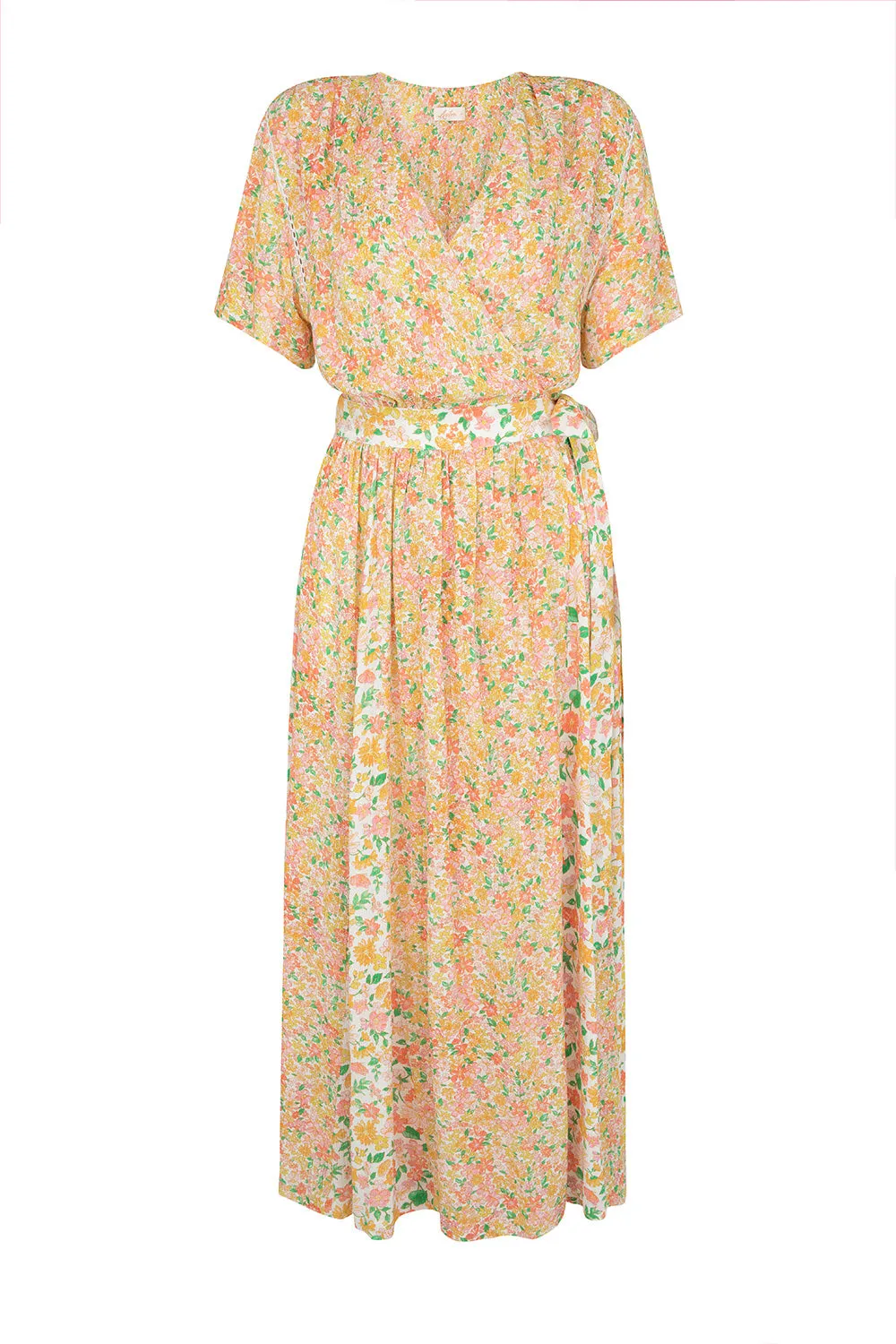 Odessa Wrap Dress in Sunshine sold by Arnhem