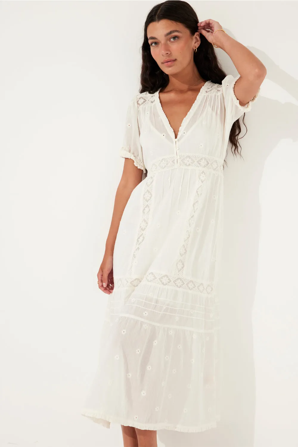 Lyla Midi Dress in Dove sold by Arnhem product image thumbnail 5