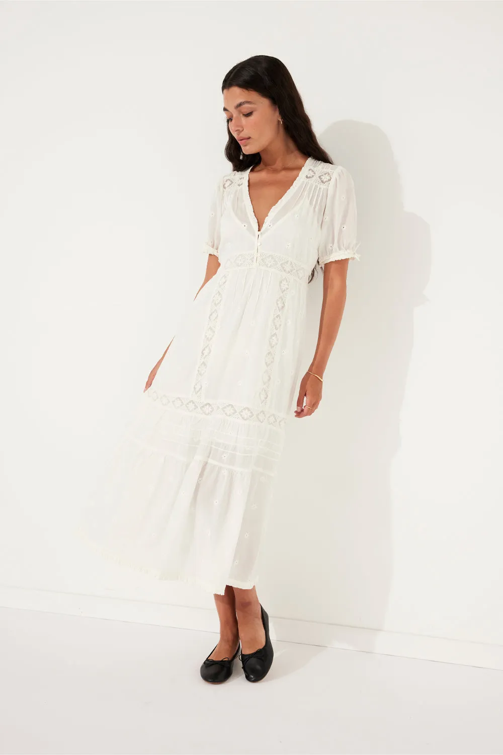 Lyla Midi Dress in Dove sold by Arnhem product image thumbnail 4
