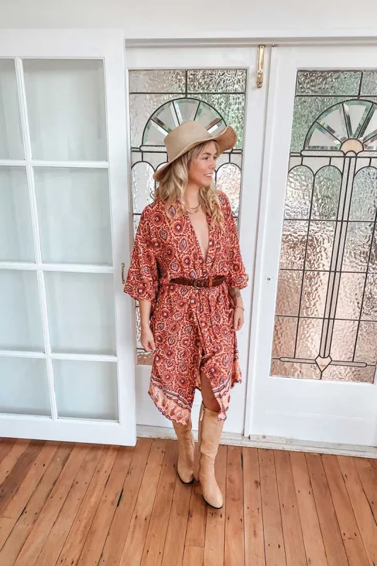 Day Dreamer Kimono in Sunset - Pre-loved sold by Arnhem