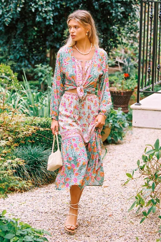 Harmony Midi Skirt in Mint - Pre-loved sold by Arnhem