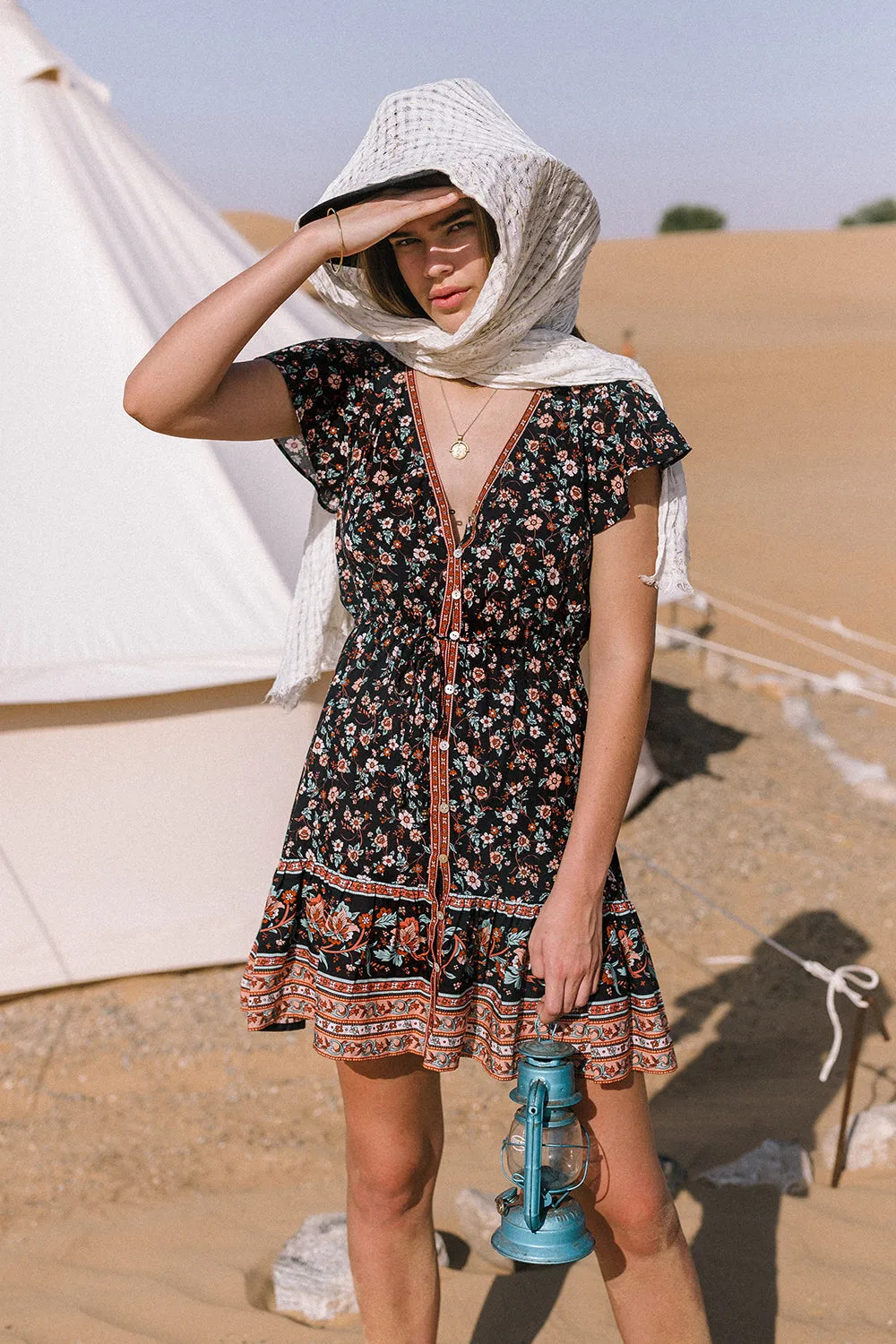 Camilla Mini Dress in Midnight Blooms - Pre-loved sold by Arnhem product image thumbnail 2