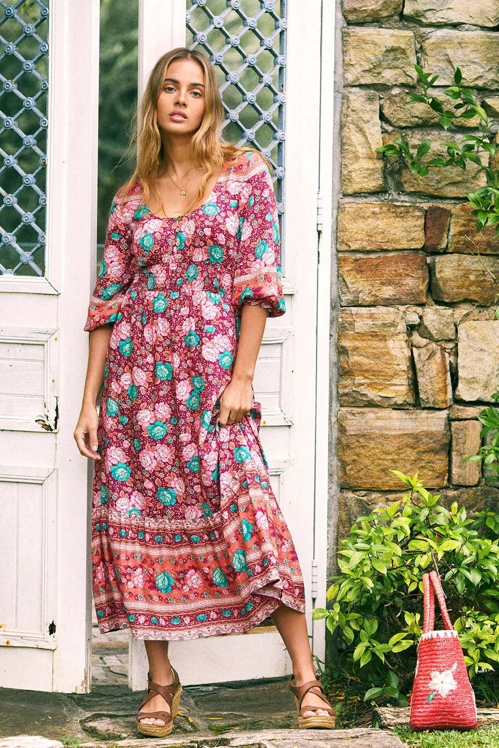 Amberley Prairie Midi Dress in Ruby - Pre-loved sold by Arnhem product image thumbnail 3