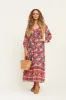 Amberley Prairie Midi Dress in Ruby - Pre-loved sold by Arnhem