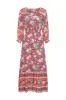 Amberley Prairie Midi Dress in Ruby - Pre-loved sold by Arnhem