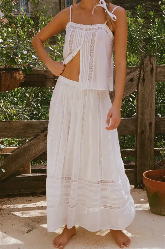 River Maxi Skirt in Whisper sold by Arnhem