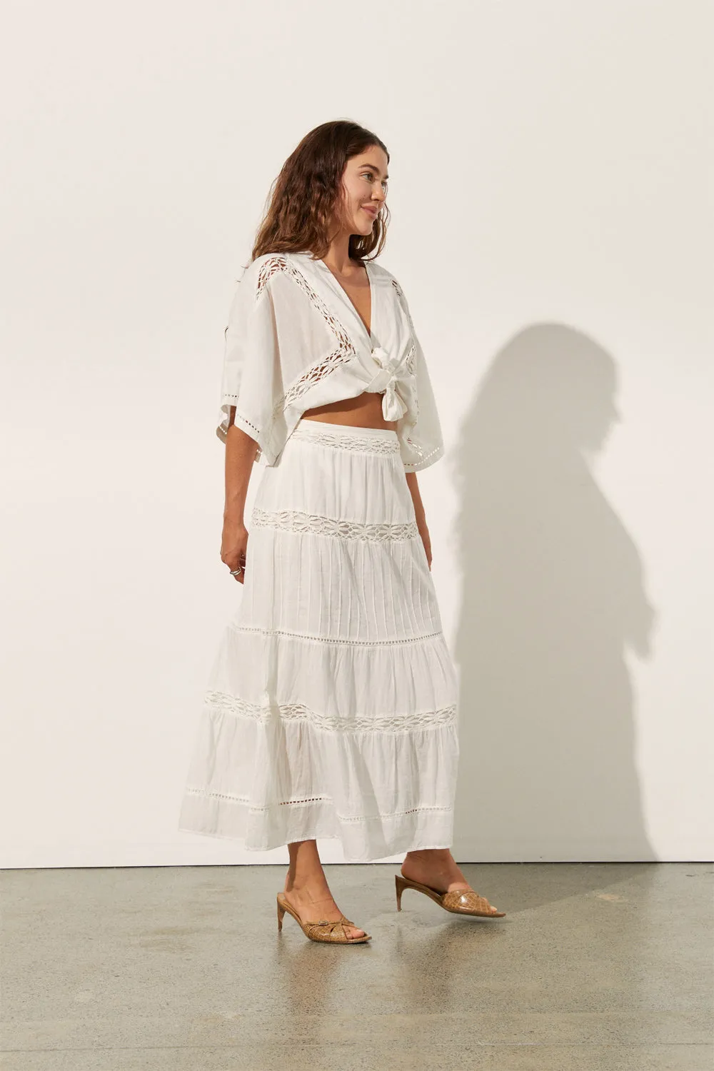 Lou Midi Skirt in Gardenia sold by Arnhem product image thumbnail 4